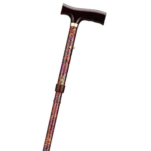 Picture of Folding Cane With Strap (Black Paisley)