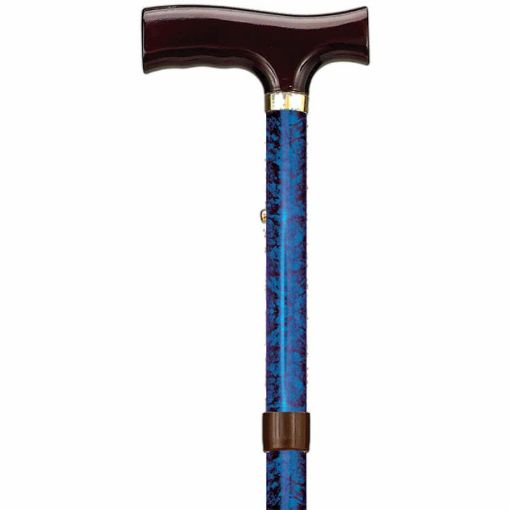 Picture of Folding Cane With Strap (Blue Crackle)