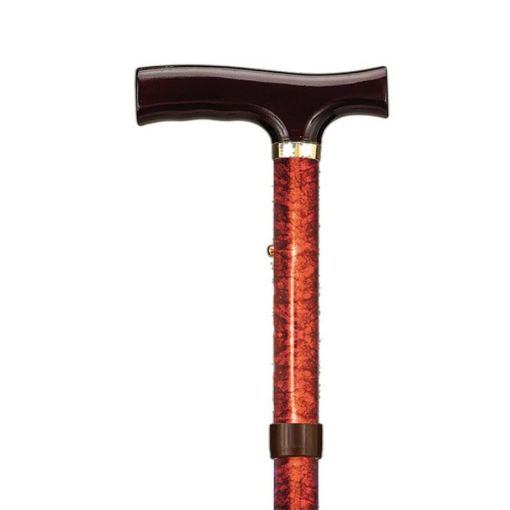 Picture of Folding Cane With Strap (Red Crackle)